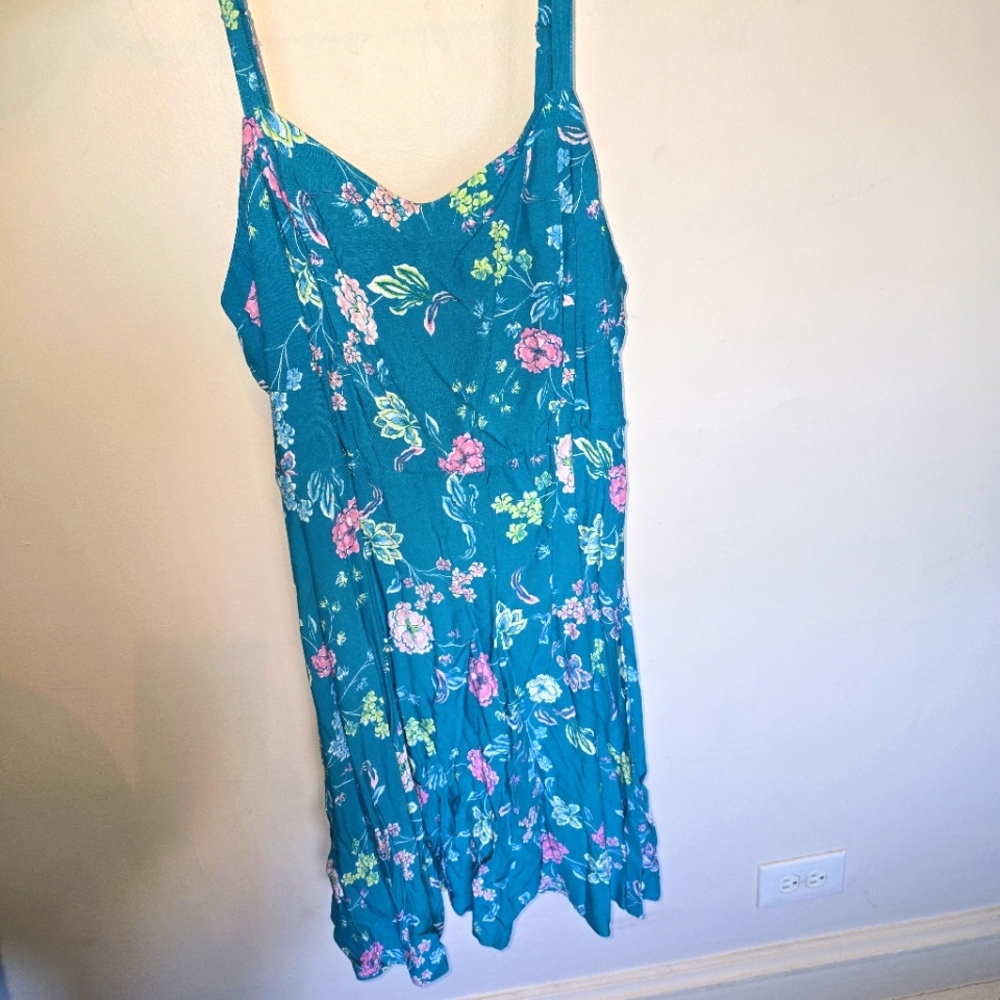 Torrid Teal Floral Challis Dress Plus Size (2X)